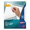 Avery Dennison Printable Index Dividers, 12 Tabs, White, Pk5 11429